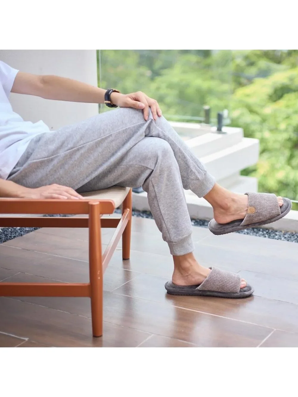 Men's Grey Flat Cozy Memory Foam Anti Skid Soft Slip On House Slipper Shoes